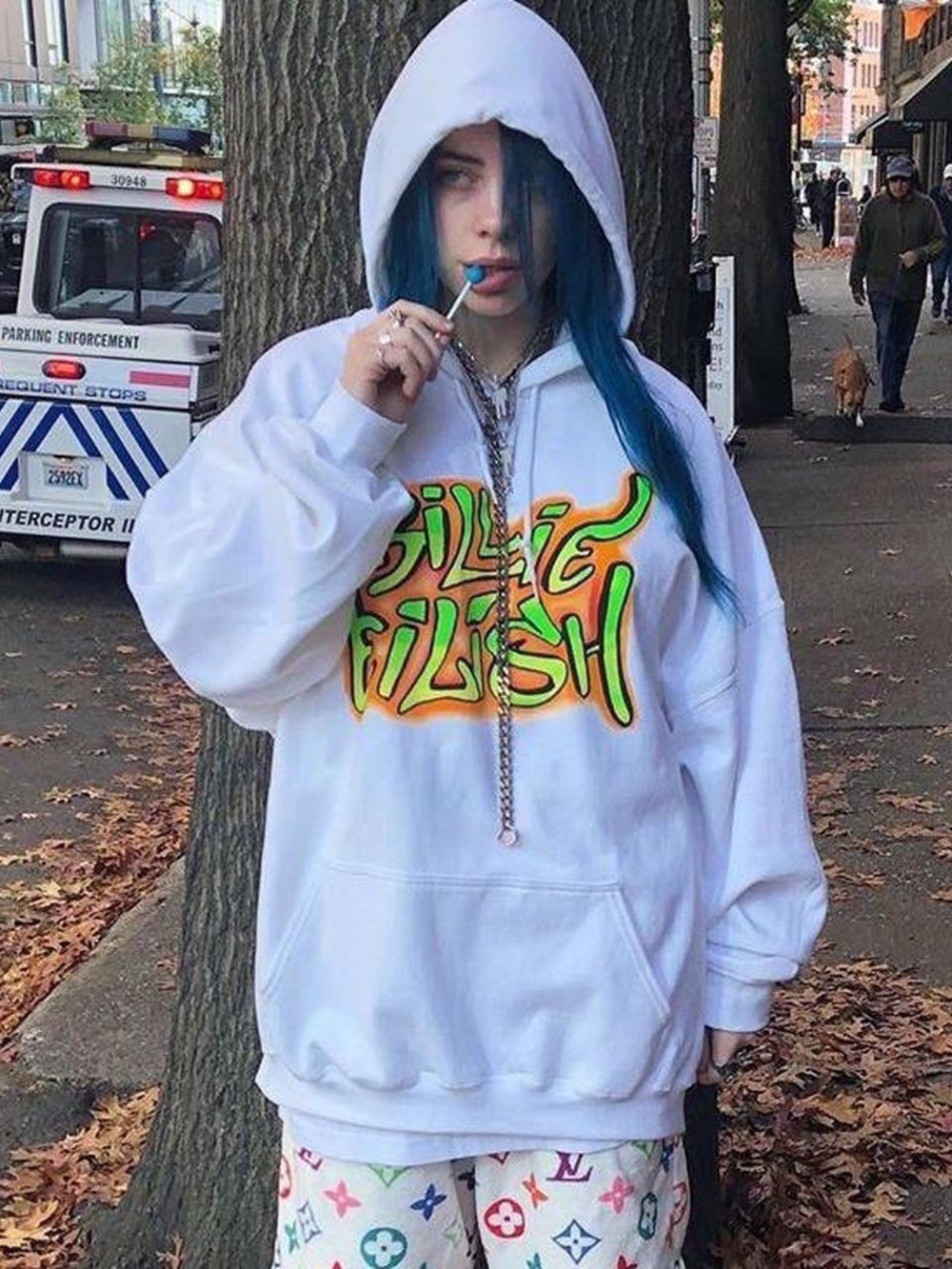 White Billie Eilish Merch Hoodie size small